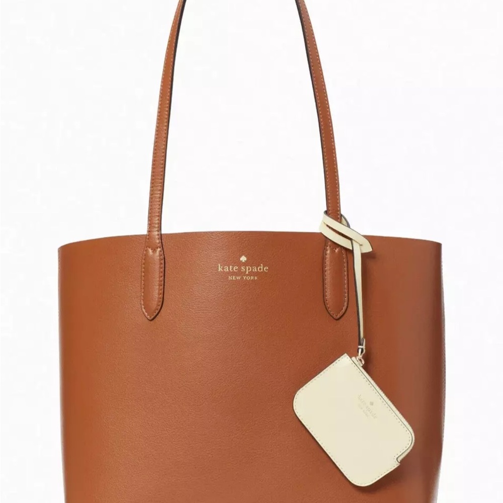 Kate Spade Brown and Cream Leather Reversible Tote in Warm Ginger - Picture 3 of 17